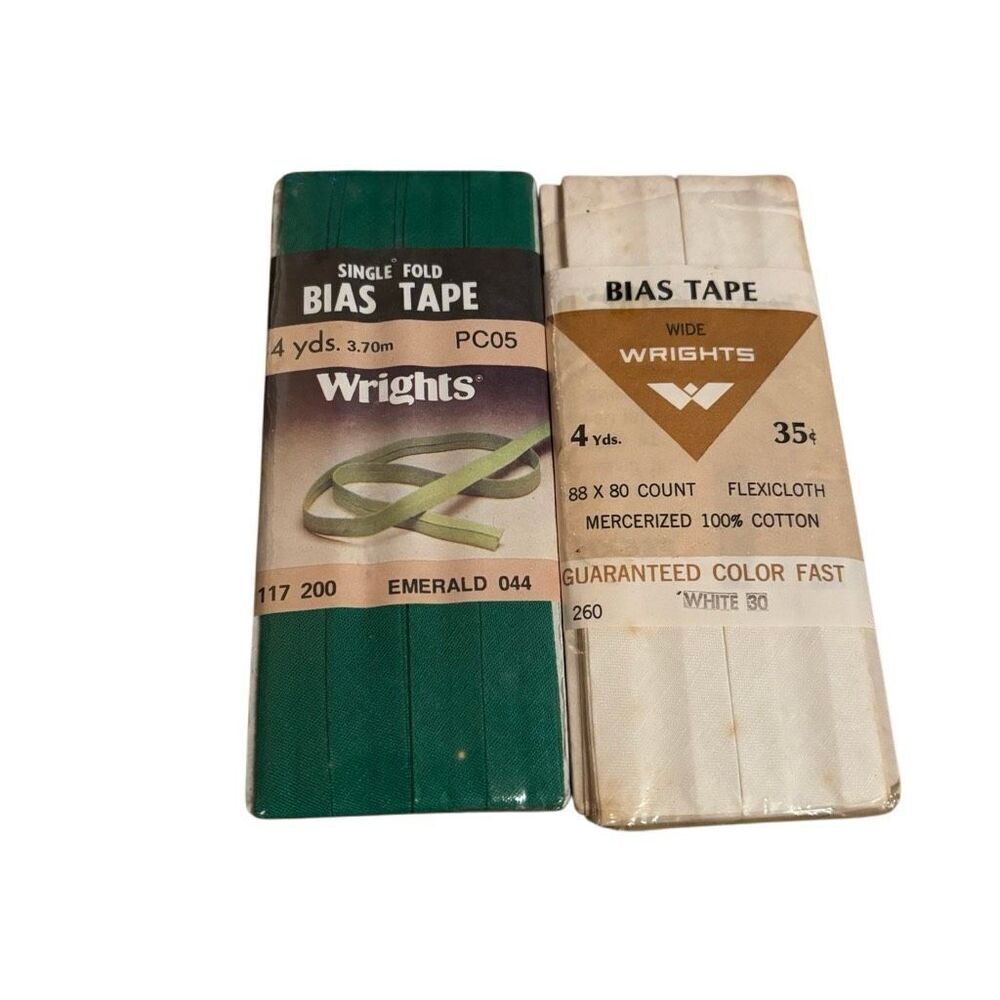 2 Vintage Wrights Bias Tape Packs NOS *Read*